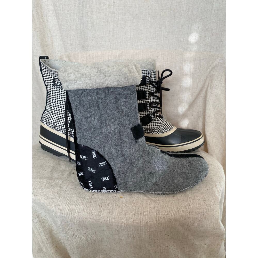 Sorel 1964 Pac Houndstooth Waterproof Snow Women's Boots White Black Size 6 - Picture 11 of 11